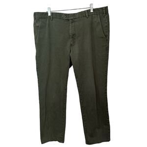 Meyer Exclusive Bonn Chino Pants Mens Size‎ 38x30 Army Green Organic Cotton Flaw